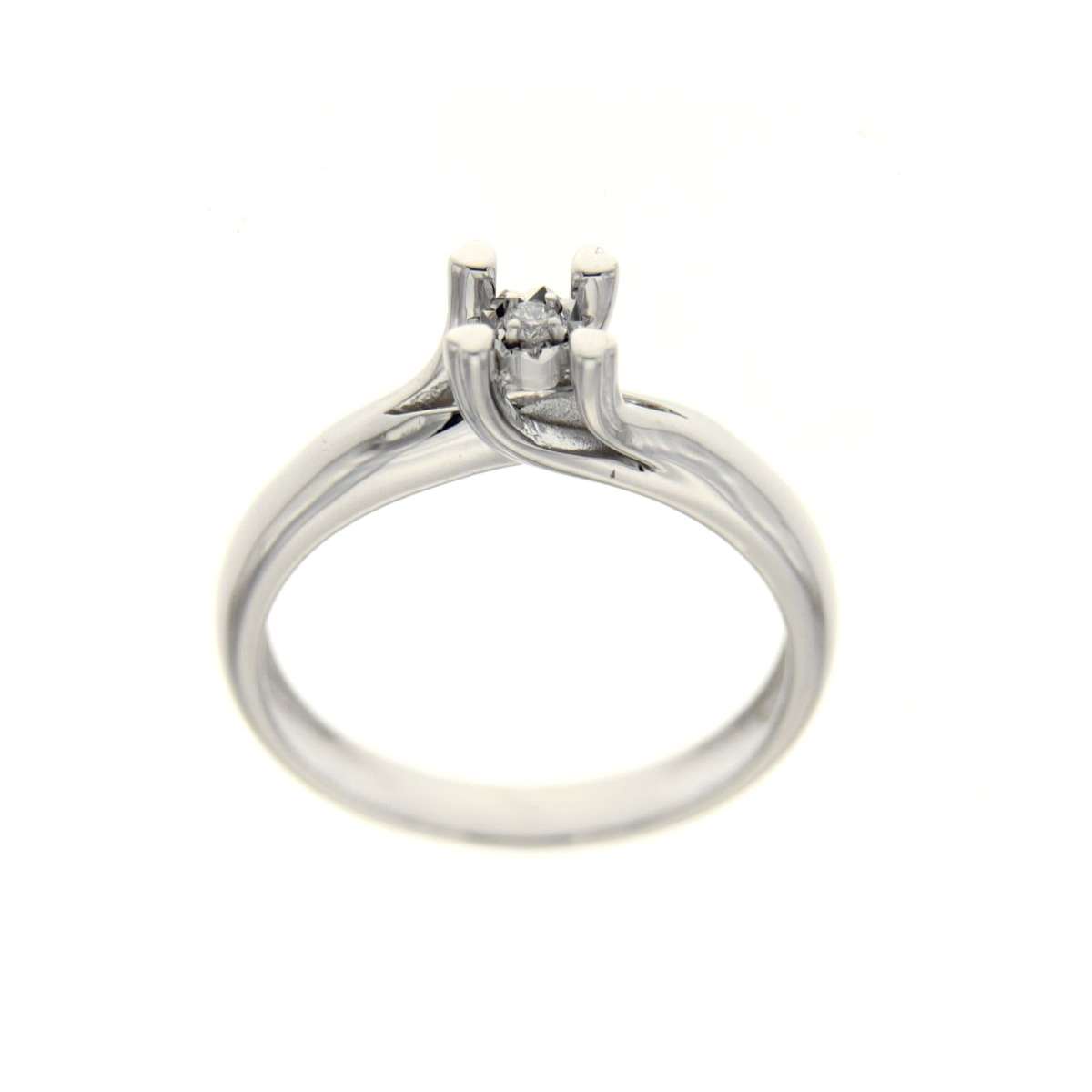 Solitario in oro 18kt diamante ct. 0.03 g vs1